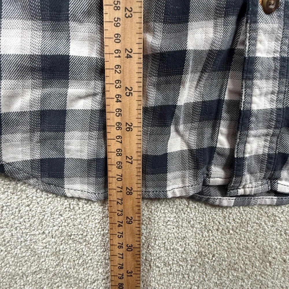 Carhartt Mens Relaxed Fit Buffalo Plaid Flannel Shirt Black White Small 1958